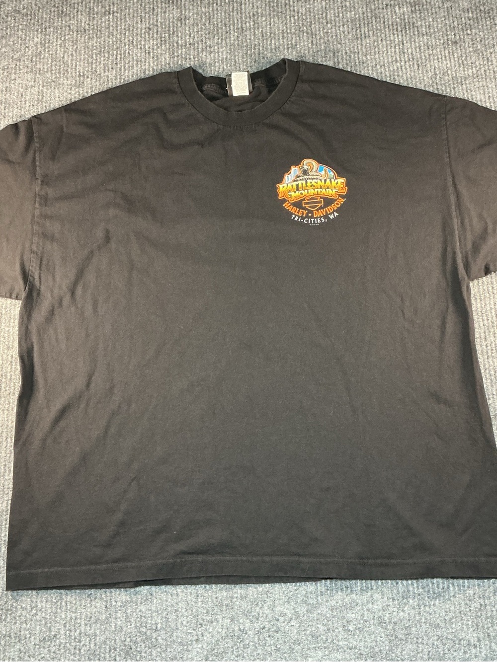 Harley-Davidson Mens 3XL Black Plaid Rattlesnake Mountain Dealer Graphic T-Shirt